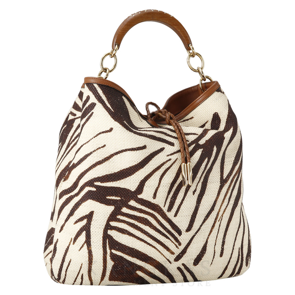 FERRAGAMO(USED)페레가모 시즌 우드 라탄 쇼퍼백